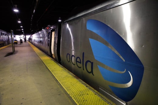 An Acela train